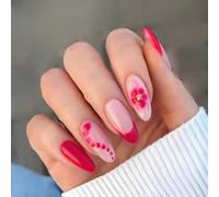 Lot de 24 faux ongles à presser en forme d'amande