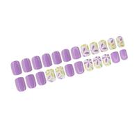 Lot de 24 faux ongles à presser en forme d'amande - Cadeaux artificiels pour femmes et filles - Cercueil - Amande - French Tip On Nail