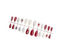 Lot de 24 faux ongles à presser en forme d'amande - Motif rayé - Pour Halloween - Pour diverses occasions