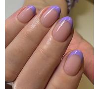 Lot de 24 faux ongles à presser en forme d'orchidées, en amande, couverture complète avec motifs, pour femme
