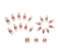Lot de 24 faux ongles à presser - Faux ongles à presser - Faux ongles français pré-formés - Pour femme et fille - Manucure à domicile, fête, rendez-vous galant
