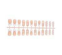 Lot de 24 faux ongles à presser longs carrés en acrylique pour femme Motif flocons de neige