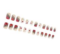 Lot de 24 faux ongles à presser pour la Saint-Valentin - Faux ongles en forme de cœur - Couverture complète - À coller