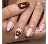 Lot de 24 faux ongles à presser réutilisables de style français à paillettes pour fête de Noël - Pour l'automne et l'hiver