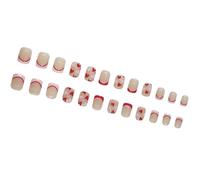 Lot de 24 faux ongles à presser tendance avec pointe française pour la Saint-Valentin, les mariages, les bals et le quotidien