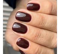 Lot de 24 faux ongles à pression sur les ongles - Bordeaux - En acrylique - Faux ongles - Pour femmes