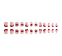 Lot de 24 faux ongles artificiels à coller sur le thème des fêtes de fin d'année, pour les réunions de Noël et les événements