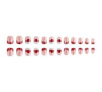 Lot de 24 faux ongles artificiels à coller sur le thème des fêtes de fin d'année, pour rassemblements et événements de Noël