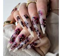 Lot de 24 faux ongles artificiels à presser en forme d'amande sur les ongles en forme de léopard