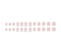 Lot de 24 faux ongles blancs à coller sur ongles brillants courts carrés à presser sur les ongles artificiels