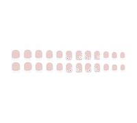 Lot de 24 faux ongles blancs à coller sur ongles courts et carrés à coller Motif fleurs