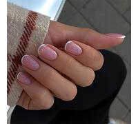 Lot de 24 faux ongles blancs French Tip Full Cover Elegant Press On Nails courts ronds à coller sur acrylique pour un usage quotidien
