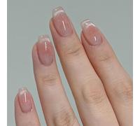 Lot de 24 faux ongles brillants à coller en gel acrylique effet œil de chat
