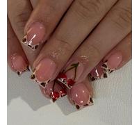 Lot de 24 faux ongles brillants à presser en acrylique Motif léopard