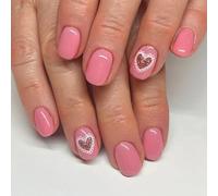 Lot de 24 faux ongles brillants brillants à coller sur les ongles courts carrés à presser sur les ongles artificiels en forme de cœur scintillant