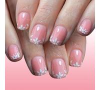 Lot de 24 faux ongles brillants confortables pour un usage quotidien ou des fleurs à paillettes spéciales