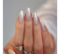 Lot de 24 faux ongles brillants en acrylique à presser en forme d'amande pour femmes à la mode