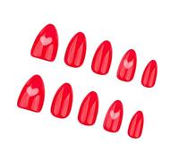 Lot de 24 faux ongles brillants en acrylique pour la Saint-Valentin - 12 tailles