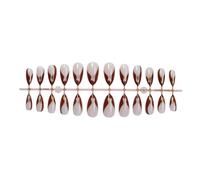 Lot de 24 faux ongles brillants en forme d'amande avec pointes françaises pour femme