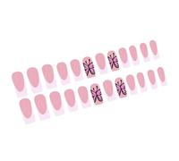 Lot de 24 faux ongles brillants en forme de cercueil, ongles artificiels, essais de strass, ongles pleins, acrylique sur ongles