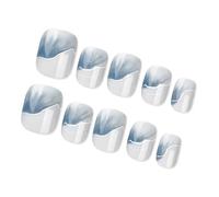 Lot de 24 faux ongles brillants style français avec dégradés pour peinture de paysage
