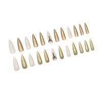 Lot de 24 faux ongles brillants sur les ongles - Strass - Pressage sur amande - Déclarations - Strass