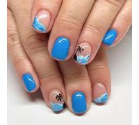 Lot de 24 faux ongles carrés à coller sur faux motifs français - Cadeaux artificiels pour femme et Gi On Nail Cercueil Amande French Tip On Nail