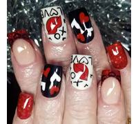Lot de 24 faux ongles carrés à coller sur les ongles français - Cadeaux pour femmes et filles
