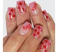 Lot de 24 faux ongles carrés à presser en acrylique pour femme