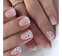 Lot de 24 faux ongles carrés à presser en acrylique pour femmes et filles - Transparents