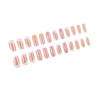 Lot de 24 faux ongles carrés à presser sur les ongles, faux ongles à coller sur les ongles, motifs de Saint-Valentin