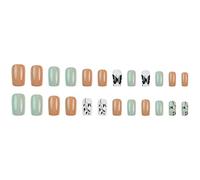 Lot de 24 faux ongles carrés brillants à coller en 12 tailles - Conseils français pour le bricolage, les décorations artistiques, les ongles en acrylique - Transparents