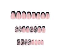 Lot de 24 faux ongles carrés brillants en acrylique pour femme