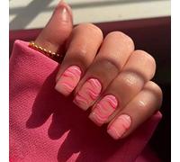 Lot de 24 faux ongles carrés courts à pointe française verte, brillants et amovibles à coller avec motifs imprimés léopard, couverture complète en acrylique pour femmes et filles, nail art vagues