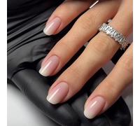 Lot de 24 faux ongles carrés courts en acrylique à coller pour fêtes de mariage Finition brillante