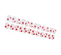 Lot de 24 faux ongles carrés courts en acrylique avec finition brillante pour la Saint-Valentin