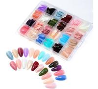 Lot de 24 faux ongles carrés droits en acrylique pour manucure