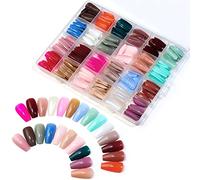 Lot de 24 faux ongles carrés droits en acrylique pour manucure