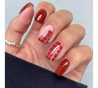 Lot de 24 faux ongles carrés élégants à coller sur les ongles réutilisables