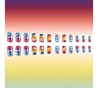 Lot de 24 faux ongles carrés en acrylique à presser avec coucher de soleil, plage, palmier, accessoires de manucure