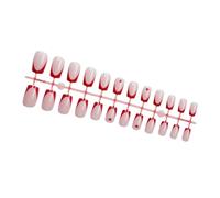 Lot de 24 faux ongles carrés en acrylique - Forme cœur - Ongles à coller - Pour femme