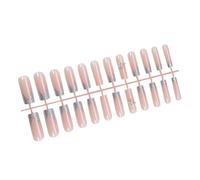 Lot de 24 faux ongles carrés longs en acrylique avec paillettes et motifs papillons