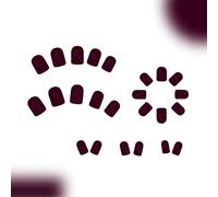 Lot de 24 faux ongles carrés noirs à coller sur les ongles en acrylique - 12 tailles