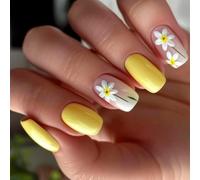 Lot de 24 faux ongles carrés Presse sur faux ongles acryliques adhésifs Designs Conseils français Cercueil Amande française