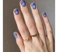 Lot de 24 faux ongles carrés réutilisables de style français - 12 tailles - Pour salon à domicile, fête, idées cadeaux