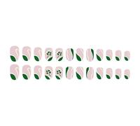Lot de 24 faux ongles courts à coller en forme d'amande pour festival