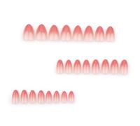 Lot de 24 faux ongles courts à coller en forme d'amande pour tous les jours
