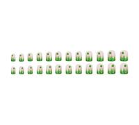 Lot de 24 faux ongles courts à presser en acrylique pour la Saint-Patrick, motif trèfle artificiel, décoration de vacances, kit de manucure