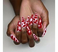 Lot de 24 faux ongles courts à presser en forme d'étoiles géométriques élégantes pour femme et fille