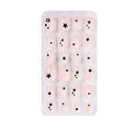 Lot de 24 faux ongles courts à presser pour enfants Motif bonbons de Noël